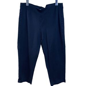 PureJill Pants Womens Sz Medium Black Slim Leg Cropped Pima Cotton Modal Spandex